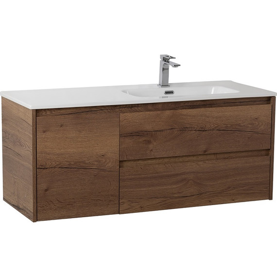 Тумба подвесная с раковиной BelBagno KRAFT-1000-2C-1A-SO-RT-R 100 см, Rovere Tabacco - фото 2