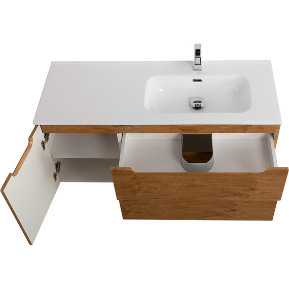 Тумба подвесная с раковиной BelBagno ETNA-1000-2C-1A-SO-RN-R 100 см (раковина BB1000ETL-R) Rovere Nature, Цвет фасада: Rovere Nature - фото 6