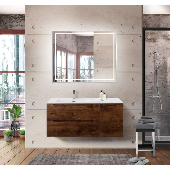 Тумба подвесная с раковиной BelBagno ETNA-1000-2C-1A-SO-RW-L 100 см (раковина BB1000ETL-L) Rovere Moro, Цвет фасада: Rovere Moro - фото 10