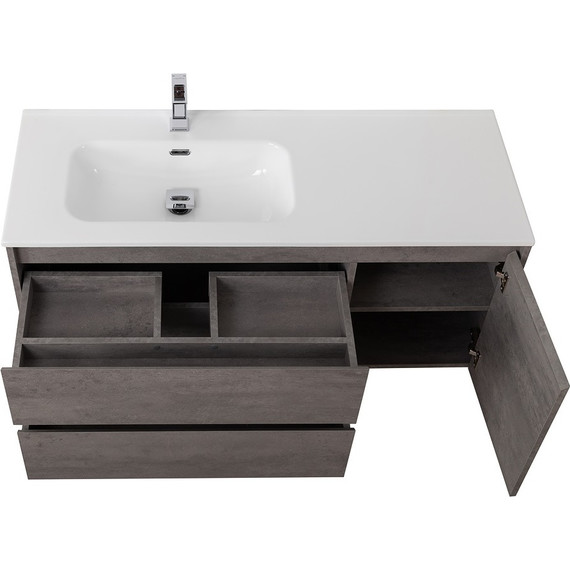 Тумба подвесная с раковиной BelBagno KRAFT-1000-2C-1A-SO-CG-L 100 см, Cemento Grigio - фото 7