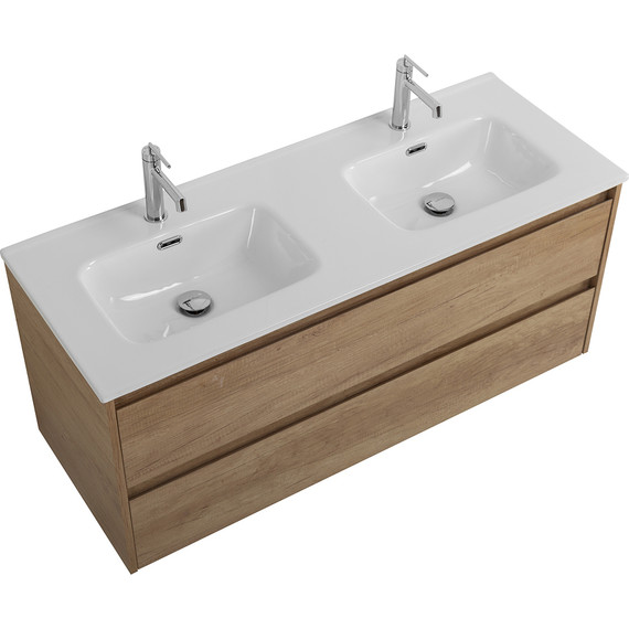 Тумба подвесная с раковиной BelBagno KRAFT-1200-2C-SO-2-RNN 120 см, Rovere Nebrasca Nature - фото 5