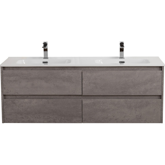 Тумба подвесная с раковиной BelBagno KRAFT-1200-4C-SO-2-CG 120 см, Cemento Grigio - фото 