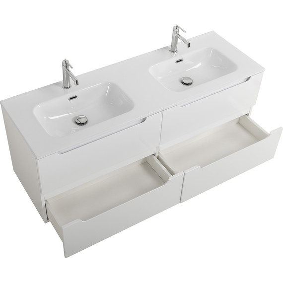 Тумба подвесная с раковиной BelBagno ETNA-1200-4C-SO-2-BL 120 см (раковина BB1200-2-ETL) Bianco Lucido, Цвет фасада: Bianco Lucido - фото 3