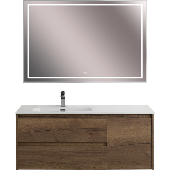 Тумба подвесная с раковиной BelBagno KRAFT-1200-2C-1A-SO-RT-L 120 см, Rovere Tabacco - фото 9