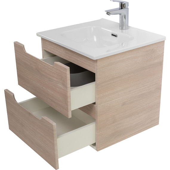 Тумба подвесная с раковиной BelBagno ETNA-500-2C-SO-RG 50 см (раковина BB500ETL) Rovere Grigio, Цвет фасада: Rovere Grigio - фото 8