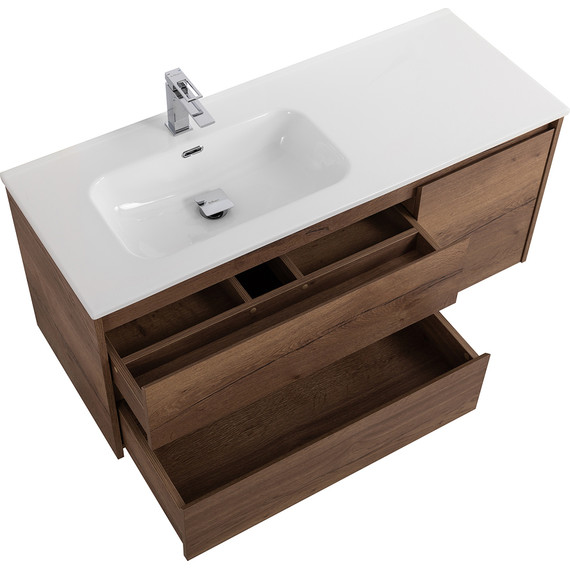Тумба подвесная с раковиной BelBagno KRAFT-1200-2C-1A-SO-RT-L 120 см, Rovere Tabacco - фото 4