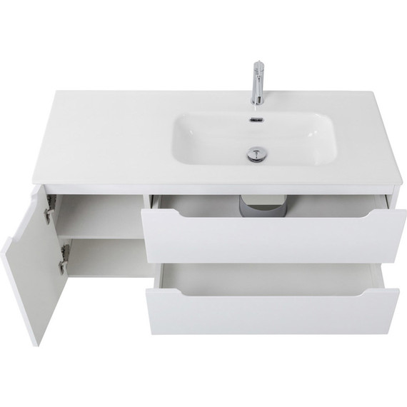 Тумба подвесная с раковиной BelBagno ETNA-1200-2C-1A-SO-BL-R 120 см (раковина BB1200ETL-R) Bianco Lucido, Цвет фасада: Bianco Lucido - фото 7