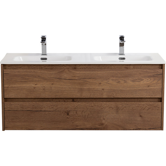 Тумба подвесная с раковиной BelBagno KRAFT-1200-2C-SO-2-RT 120 см, Rovere Tabacco - фото 