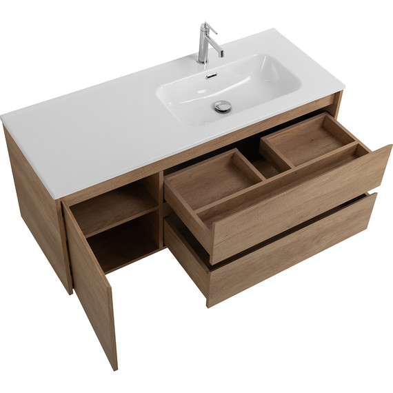 Тумба подвесная с раковиной BelBagno KRAFT-1200-2C-1A-SO-RNN-R 120 см, Rovere Nebrasca Nature - фото 8