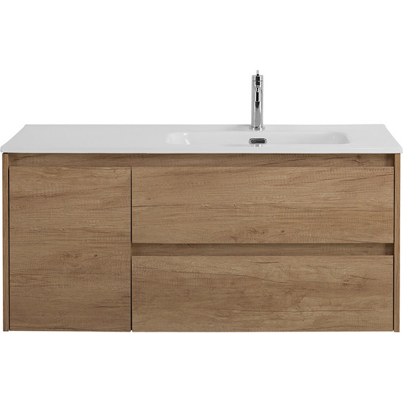 Тумба подвесная с раковиной BelBagno KRAFT-1000-2C-1A-SO-RNN-R 100 см, Rovere Nebrasca Nature - фото 