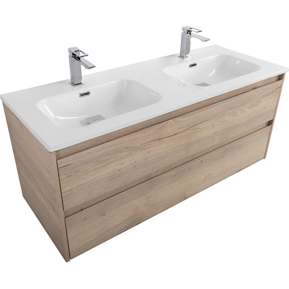 Тумба подвесная с раковиной BelBagno KRAFT-1200-2C-SO-2-RGB 120 см, Rovere Galifax Bianco - фото 3