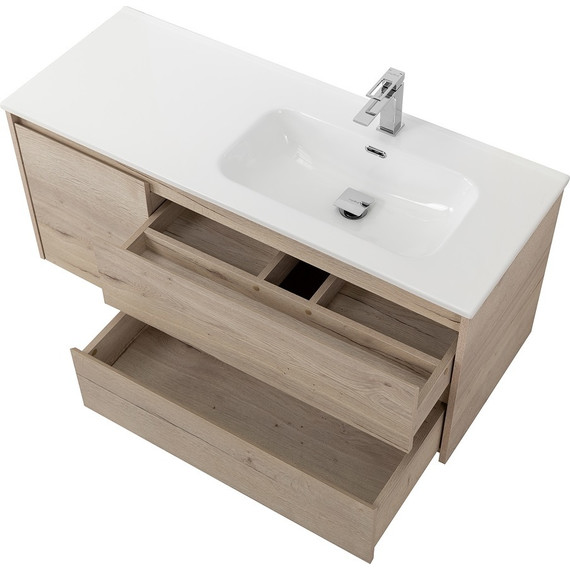 Тумба подвесная с раковиной BelBagno KRAFT-1000-2C-1A-SO-RGB-R 100 см, Rovere Galifax Bianco - фото 4