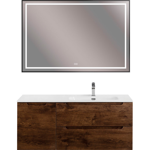 Тумба подвесная с раковиной BelBagno ETNA-1200-2C-1A-SO-RW-R 120 см (раковина BB1200ETL-R) Rovere Moro, Цвет фасада: Rovere Moro - фото 11