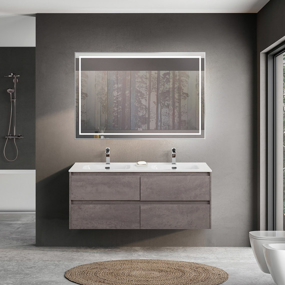 Тумба подвесная с раковиной BelBagno KRAFT-1200-4C-SO-2-CG 120 см, Cemento Grigio - фото 11