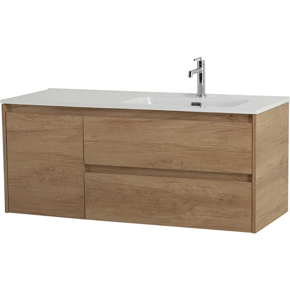 Тумба подвесная с раковиной BelBagno KRAFT-1200-2C-1A-SO-RNN-R 120 см, Rovere Nebrasca Nature - фото 2