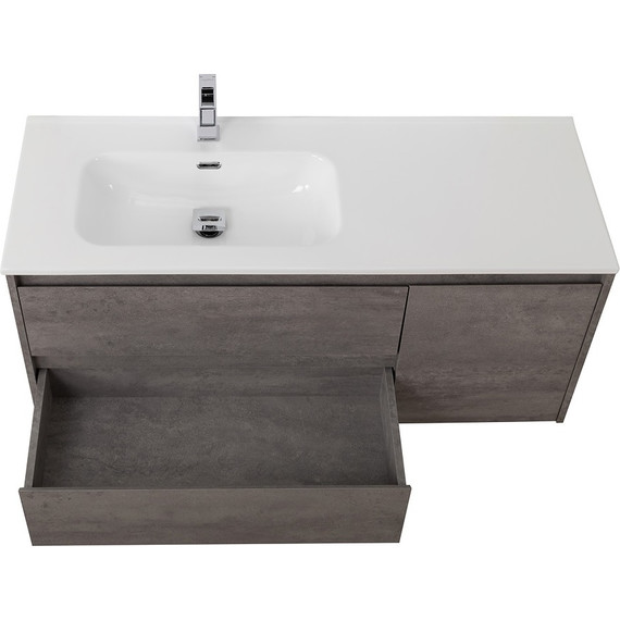 Тумба подвесная с раковиной BelBagno KRAFT-1200-2C-1A-SO-CG-L 120 см, Cemento Grigio - фото 6