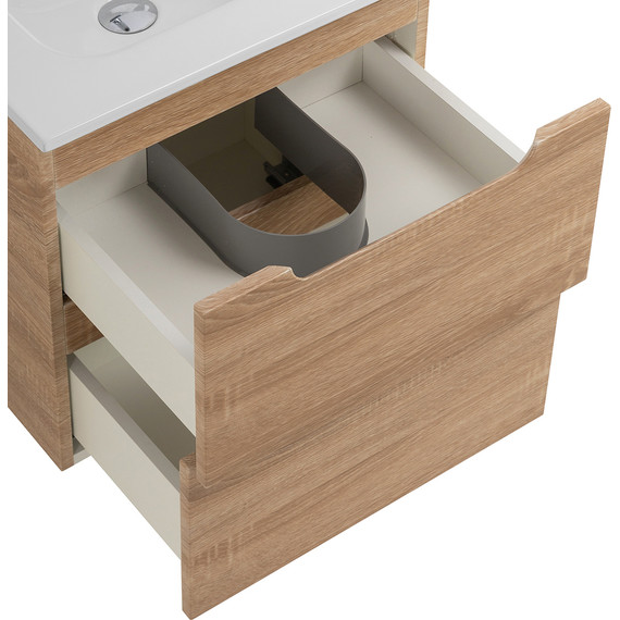 Тумба подвесная с раковиной BelBagno ETNA-500-2C-SO-WO 50 см (раковина BB500ETL) Rovere Bianco, Цвет фасада: Rovere Bianco - фото 7