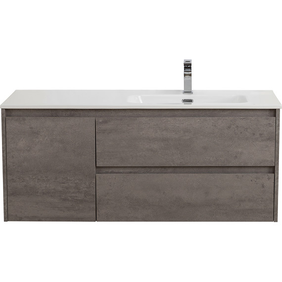 Тумба подвесная с раковиной BelBagno KRAFT-1000-2C-1A-SO-CG-R 100 см, Cemento Grigio - фото 
