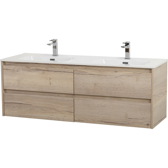 Тумба подвесная с раковиной BelBagno KRAFT-1200-4C-SO-2-RGB 120 см, Rovere Galifax Bianco - фото 2