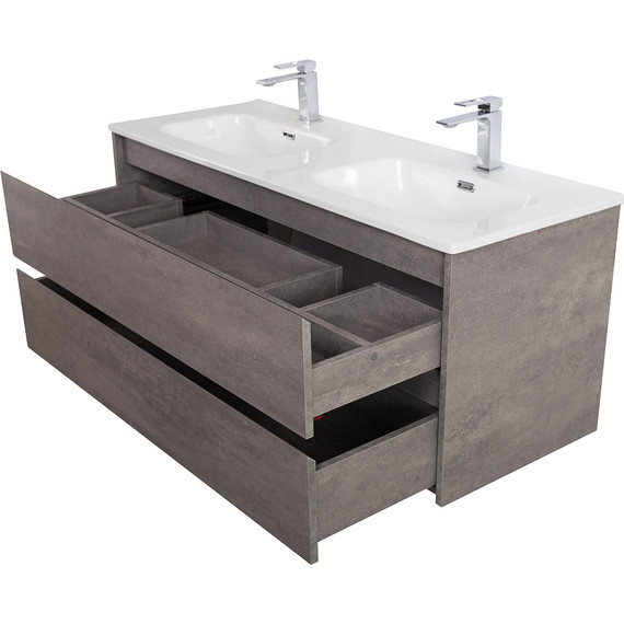 Тумба подвесная с раковиной BelBagno KRAFT-1200-2C-SO-2-CG 120 см, Cemento Grigio - фото 8