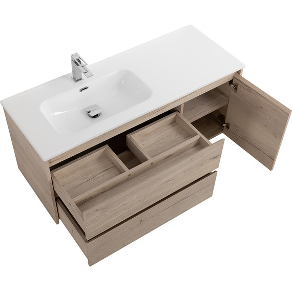 Тумба подвесная с раковиной BelBagno KRAFT-1000-2C-1A-SO-RGB-L 100 см, Rovere Galifax Bianco - фото 5