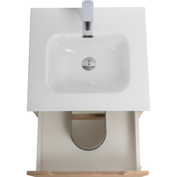 Тумба подвесная с раковиной BelBagno ETNA-500-2C-SO-WO 50 см (раковина BB500ETL) Rovere Bianco, Цвет фасада: Rovere Bianco - фото 8