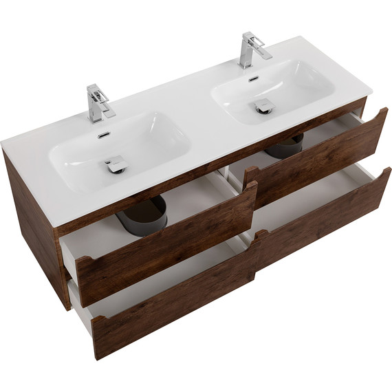 Тумба подвесная с раковиной BelBagno ETNA-1200-4C-SO-2-RW 120 см (раковина BB1200-2-ETL) Rovere Moro, Цвет фасада: Rovere Moro - фото 5