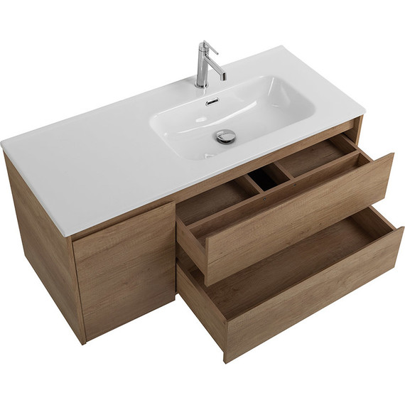 Тумба подвесная с раковиной BelBagno KRAFT-1000-2C-1A-SO-RNN-R 100 см, Rovere Nebrasca Nature - фото 7