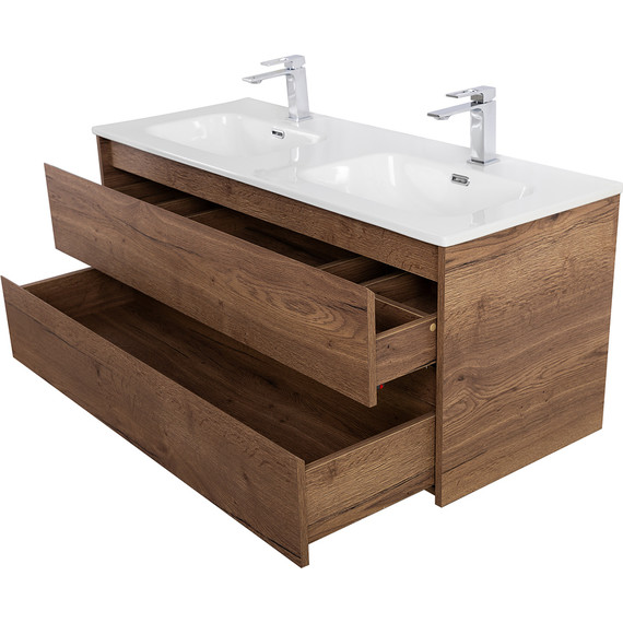 Тумба подвесная с раковиной BelBagno KRAFT-1200-2C-SO-2-RT 120 см, Rovere Tabacco - фото 8