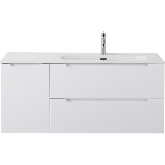 Тумба подвесная с раковиной BelBagno ETNA-1200-2C-1A-SO-BL-R 120 см (раковина BB1200ETL-R) Bianco Lucido, Цвет фасада: Bianco Lucido - фото 