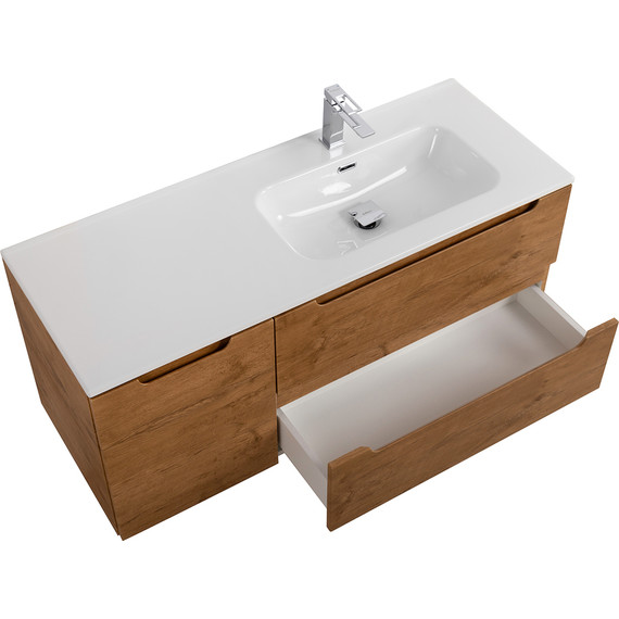 Тумба подвесная с раковиной BelBagno ETNA-1000-2C-1A-SO-RN-R 100 см (раковина BB1000ETL-R) Rovere Nature, Цвет фасада: Rovere Nature - фото 3