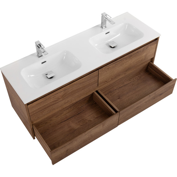 Тумба подвесная с раковиной BelBagno KRAFT-1200-4C-SO-2-RT 120 см, Rovere Tabacco - фото 4