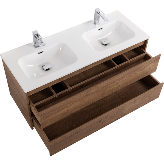 Тумба подвесная с раковиной BelBagno KRAFT-1200-2C-SO-2-RT 120 см, Rovere Tabacco - фото 6