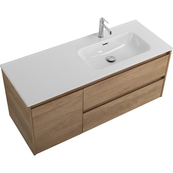 Тумба подвесная с раковиной BelBagno KRAFT-1200-2C-1A-SO-RNN-R 120 см, Rovere Nebrasca Nature - фото 9