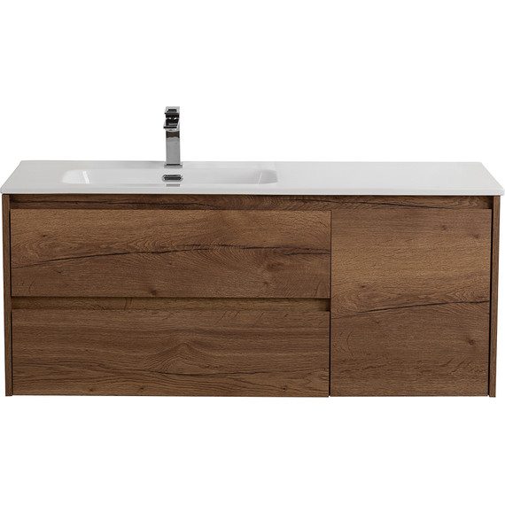 Тумба подвесная с раковиной BelBagno KRAFT-1200-2C-1A-SO-RT-L 120 см, Rovere Tabacco - фото 
