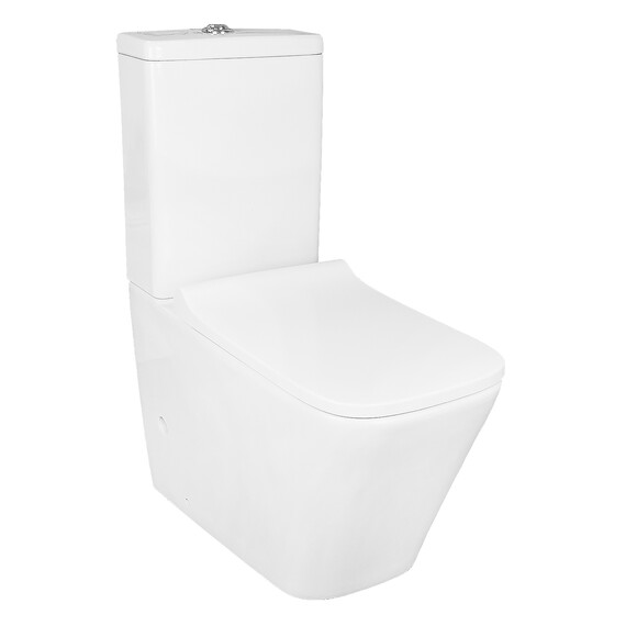 Унитаз-компакт безободковый Azario Quadro AZ-2175 UQ1 с крышкой микролифт, белый (Система смыва торнадо) - фото 7