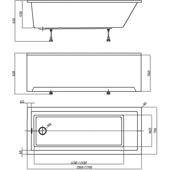 Ванна акриловая Azario Liliana 150x70 см AV.0012150, Размер - мм: 1500х700 - фото 4