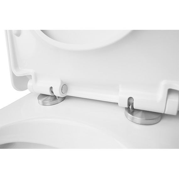 Унитаз-компакт безободковый Azario Quadro AZ-2175 UQ1 с крышкой микролифт, белый (Система смыва торнадо) - фото 7