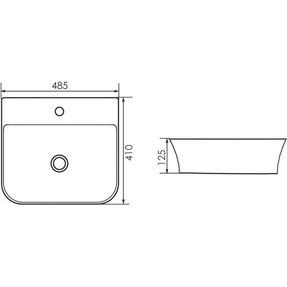 Раковина подвесная Azario 48 см AZ-2258 - фото, картинка 6 Раковина подвесная Azario 48 см AZ-2258 - фото 6