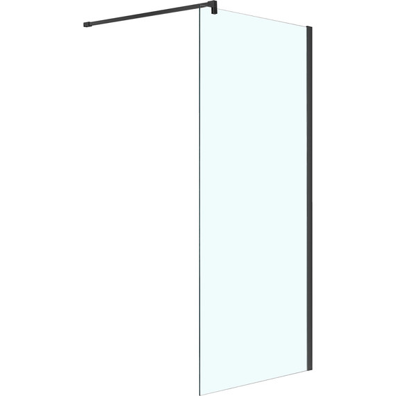 Душевая перегородка Azario Chicago Walk-in 120 см AZ-NAR6310 1200 Black (стекло 8 мм) с кронштейном в комплекте, чёрный/прозрачное - фото 
