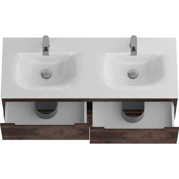 Тумба подвесная с раковиной BelBagno ETNA-1200-4C-SO-2-RW 120 см (раковина BB-8099-120-2) Rovere Moro, Цвет фасада: Rovere Moro - фото 4