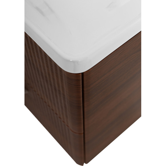 Тумба подвесная с раковиной BelBagno DUE-500-2C-SO-NOCE-P 50 см (2 ручки сатин) Noce, Цвет фасада: Noce - фото 8