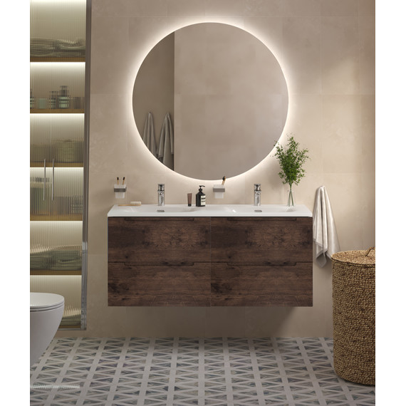 Тумба подвесная с раковиной BelBagno ETNA-1200-4C-SO-2-RW 120 см (раковина BB-8099-120-2) Rovere Moro, Цвет фасада: Rovere Moro - фото 8