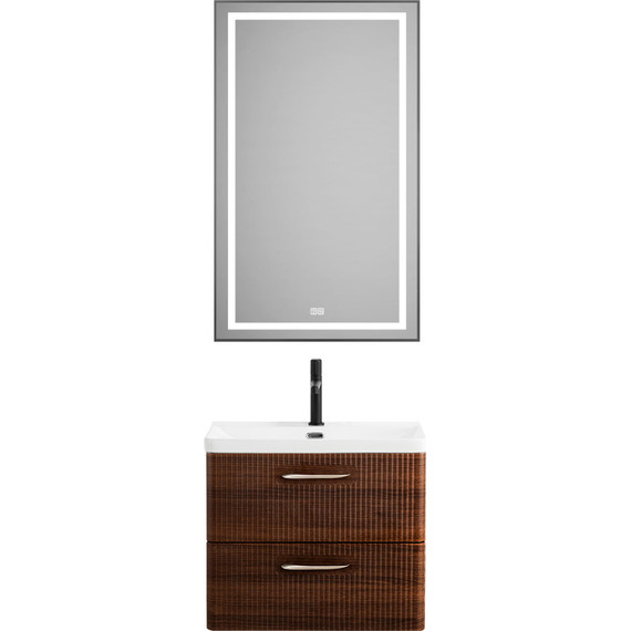 Тумба подвесная с раковиной BelBagno DUE-500-2C-SO-NOCE-P 50 см (2 ручки сатин) Noce, Цвет фасада: Noce - фото 12