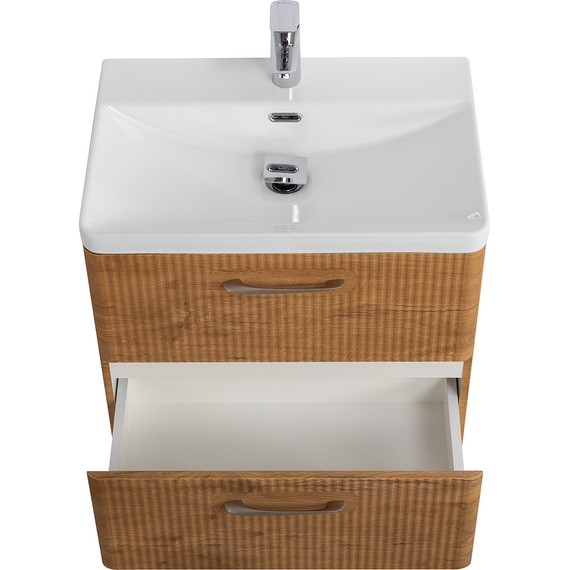 Тумба подвесная с раковиной BelBagno DUE-600-2C-SO-RN-P 60 см (2 ручки сатин) Rovere Nature, Цвет фасада: Rovere Nature - фото, картинка 5 Тумба подвесная с раковиной BelBagno DUE-600-2C-SO-RN-P 60 см (2 ручки сатин) Rovere Nature, Цвет фасада: Rovere Nature - фото 5