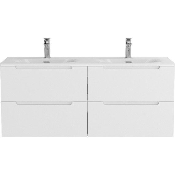 Тумба подвесная с раковиной BelBagno ETNA-1200-4C-SO-2-BL 120 см (раковина BB-8099-120-2) Bianco Lucido, Цвет фасада: Bianco Lucido - фото 