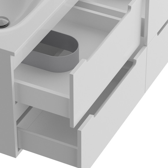 Тумба подвесная с раковиной BelBagno ETNA-1200-4C-SO-2-BL 120 см (раковина BB-8099-120-2) Bianco Lucido, Цвет фасада: Bianco Lucido - фото 7