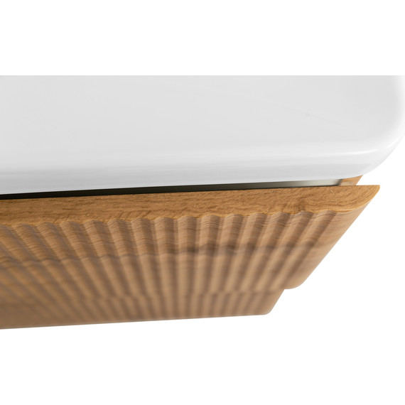 Тумба подвесная с раковиной BelBagno DUE-800-2C-SO-RN-P 80 см (2 ручки сатин) Rovere Nature, Цвет фасада: Rovere Nature - фото 9