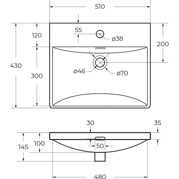 Тумба подвесная с раковиной BelBagno DUE-500-2C-SO-NOCE-P 50 см (2 ручки сатин) Noce, Цвет фасада: Noce - фото 14
