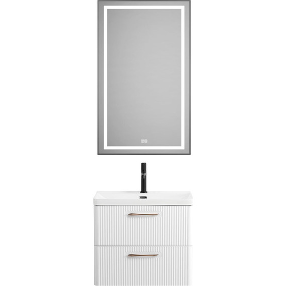 Тумба подвесная с раковиной BelBagno DUE-600-2C-SO-BM-P 60 см (2 ручки сатин) белый металлик, Цвет фасада: Белый металлик - фото, картинка 11 Тумба подвесная с раковиной BelBagno DUE-600-2C-SO-BM-P 60 см (2 ручки сатин) белый металлик, Цвет фасада: Белый металлик - фото 11